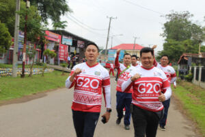 Semarak KTT G20, Lapas Muara Enim Gelar Jalan Sehat, Pembagian Stiker hingga Senam Bersama